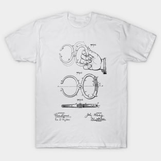 Police Nippers Vintage Patent Hand Drawing T-Shirt